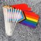 50 Pack Progress Pride Rainbow Stick Flag Small Mini Hand Held USA American LGBTQ Rainbow Gay Flags for Parades,Mardi Gras,Rainbow Party,8.2 x 5.5 inch